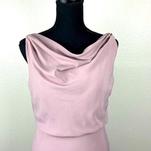 Jenny Yoo Madelyn Floor Length Formal Gown Cowl Neck Sleeveless V-Back Zipper 10 - Picture 5 of 13